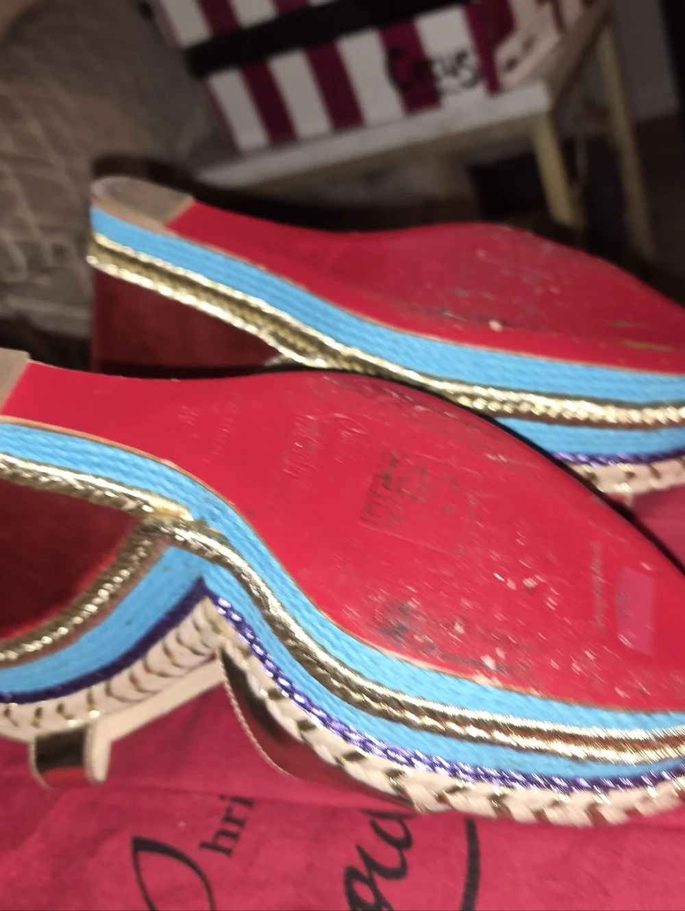 Christian Louboutin Tortolita Metallic Wedges
